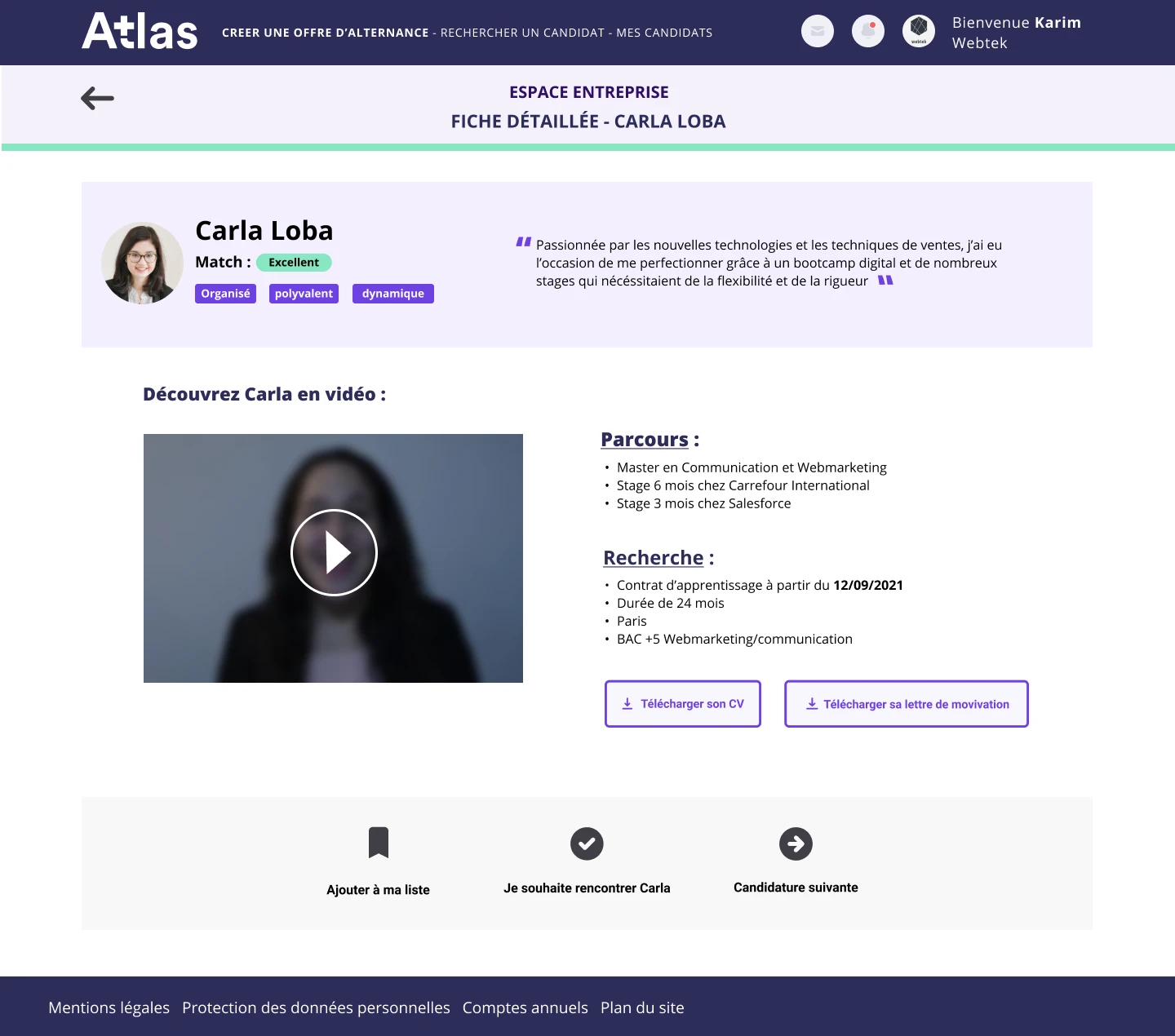 AtlaSkills — fiche détaillée d'un candidat