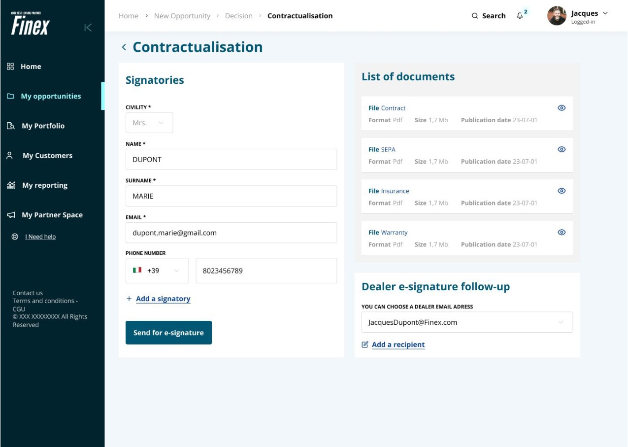 BNP Partner Portal écran 3