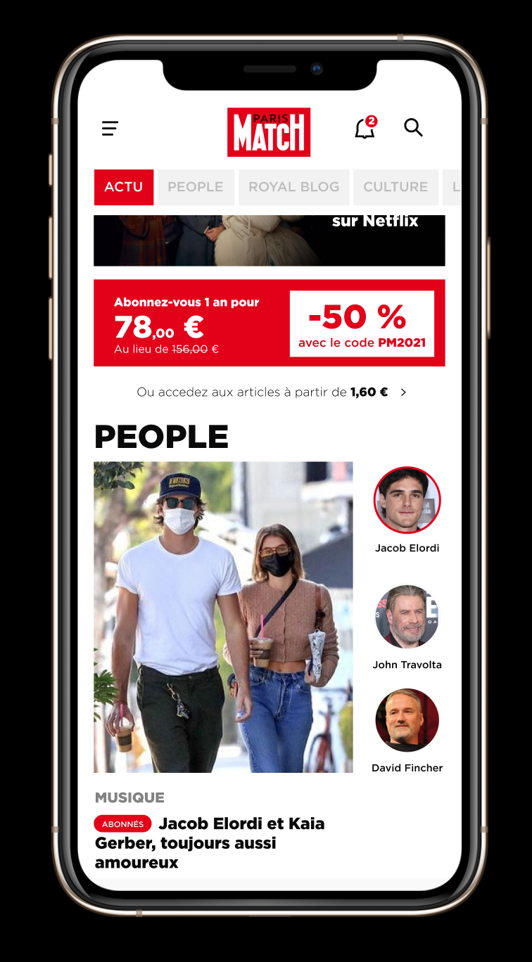 Paris Match App — rubrique People